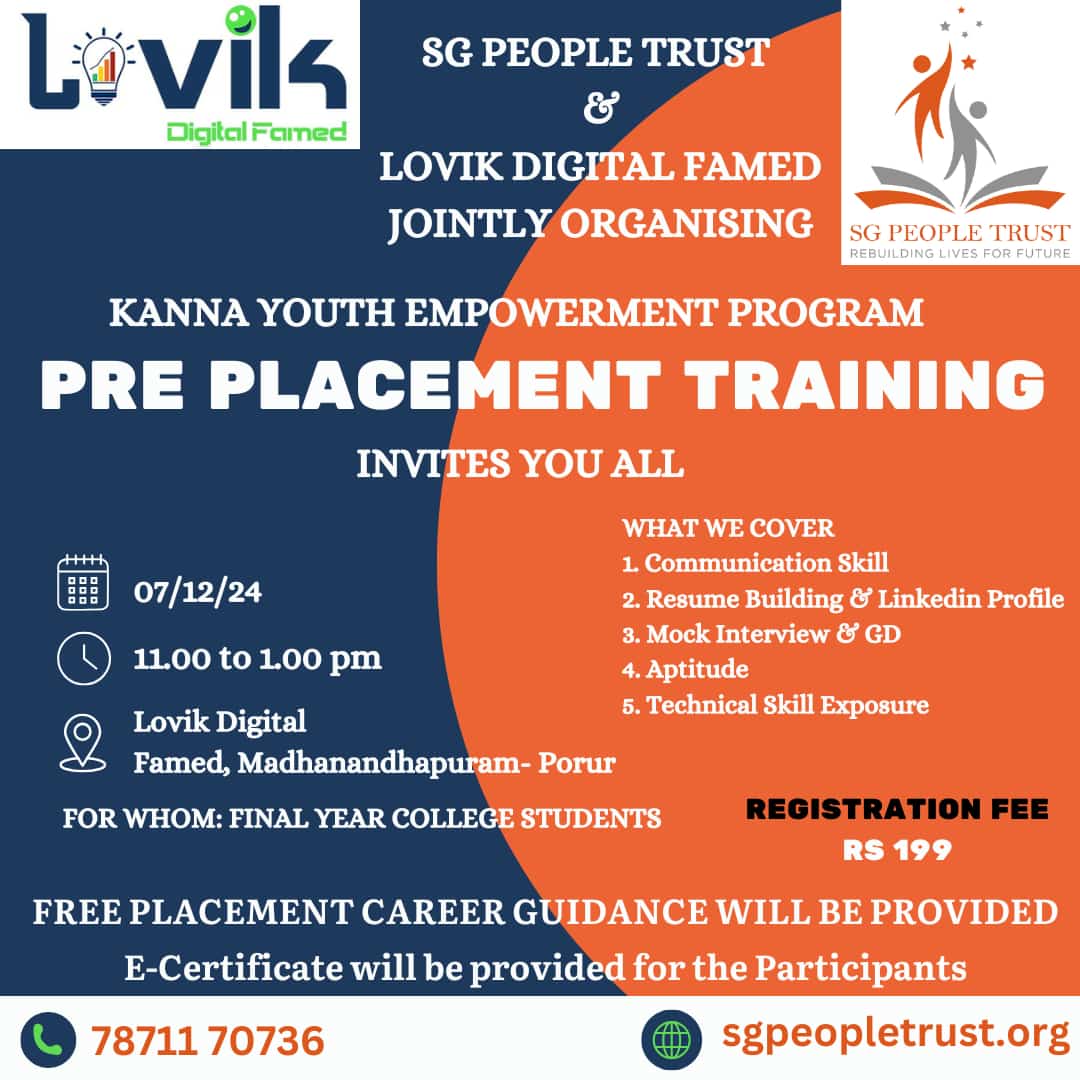 Kanna Youth Empowerment ProgramTopic : Pre- Placement Training